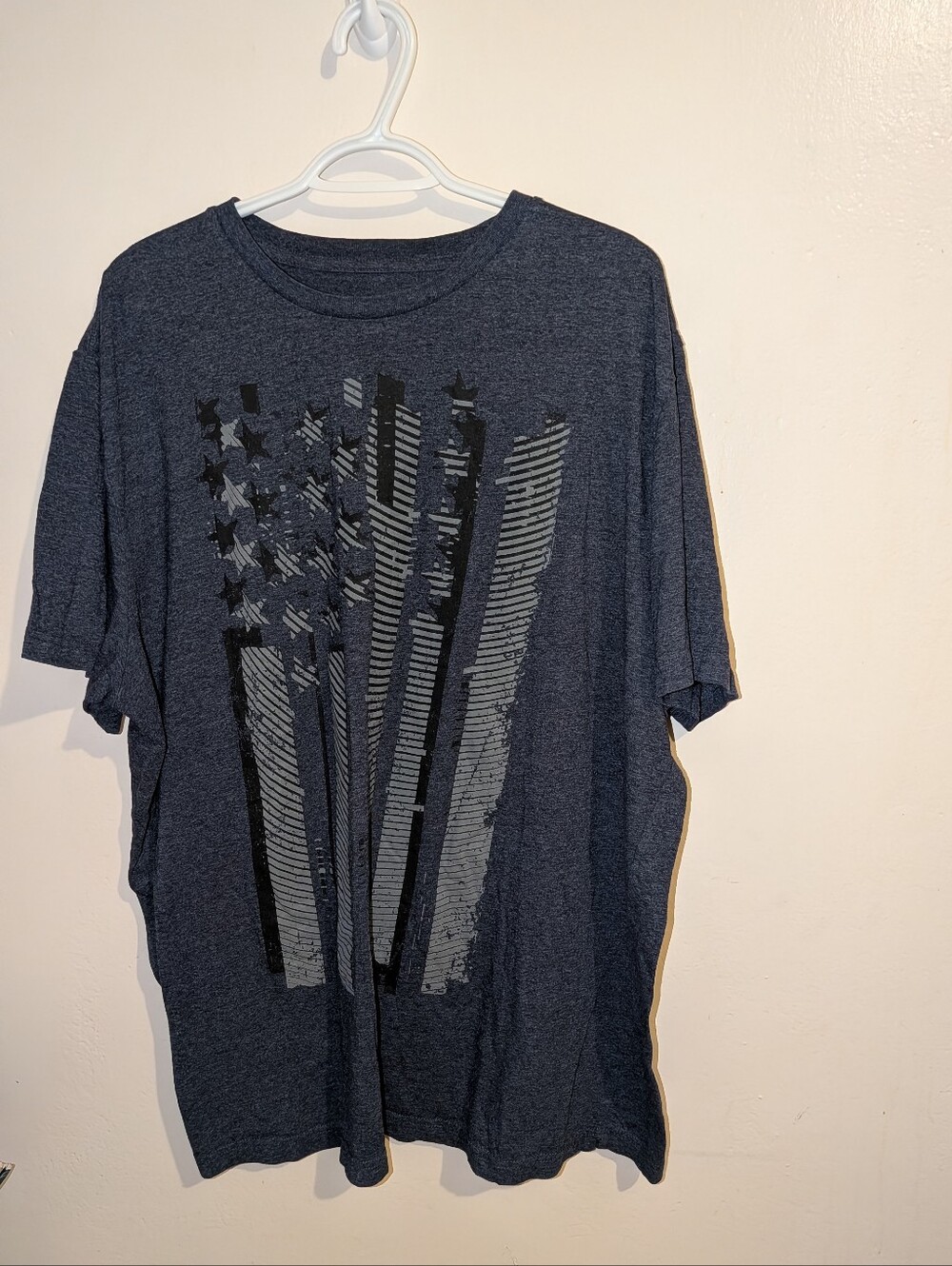 Hybrid Apparel Navy Short Sleeve Graphic Flag Tee